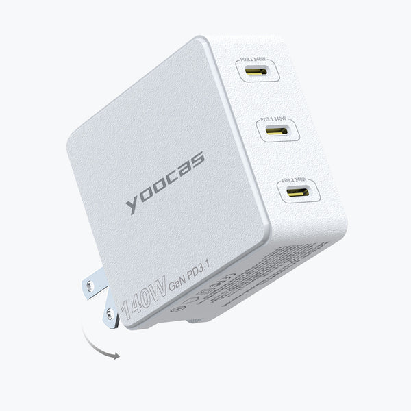 140W PD 3.1 GaN Charger-3 Ports USB C Adapter-Yoocas