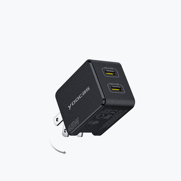 45W GaN USB C Charger-2 Ports Wall Charger-Yoocas