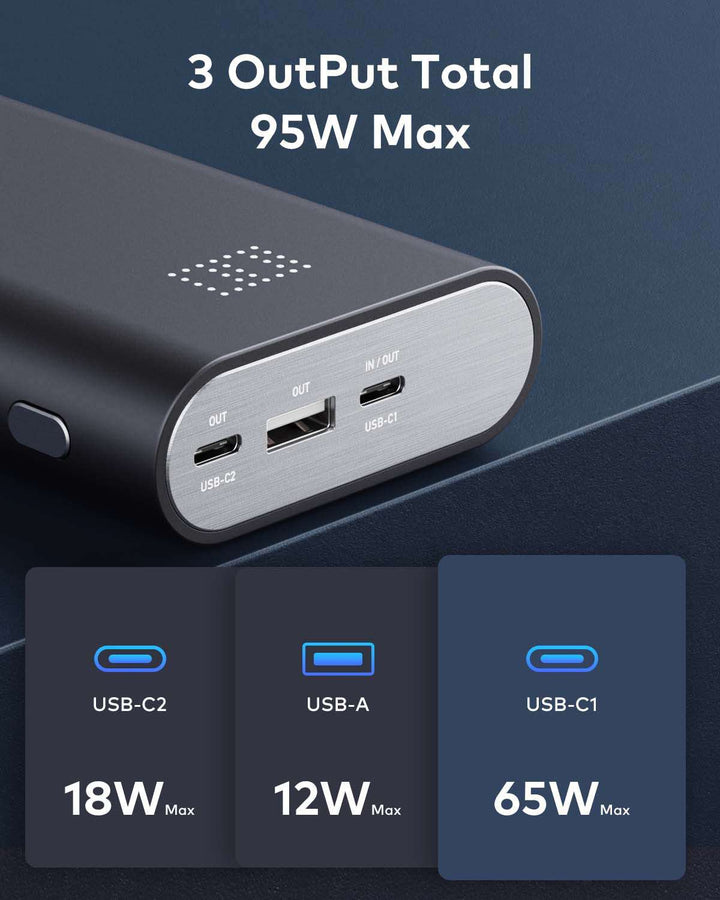 65W 20000mAh Power Bank For Laptop-3 Ports PD Power Bank-Yoocas