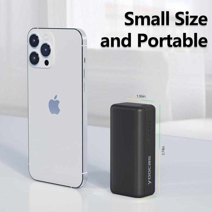 Mini Portable-2 Ports- 5000mah Power Bank Black-Yoocas